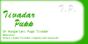 tivadar pupp business card